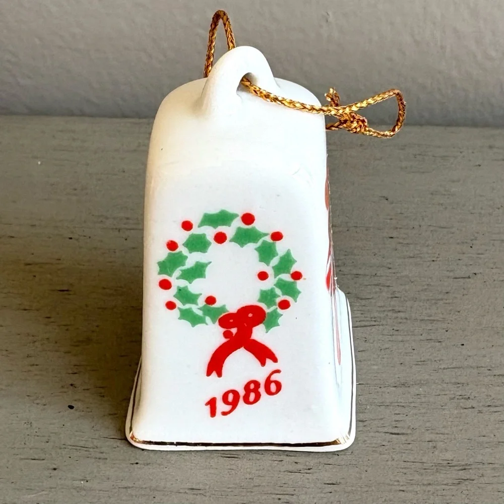 Vintage Lillian Vernon 1986 Porcelain Bell Christmas Ornament 2